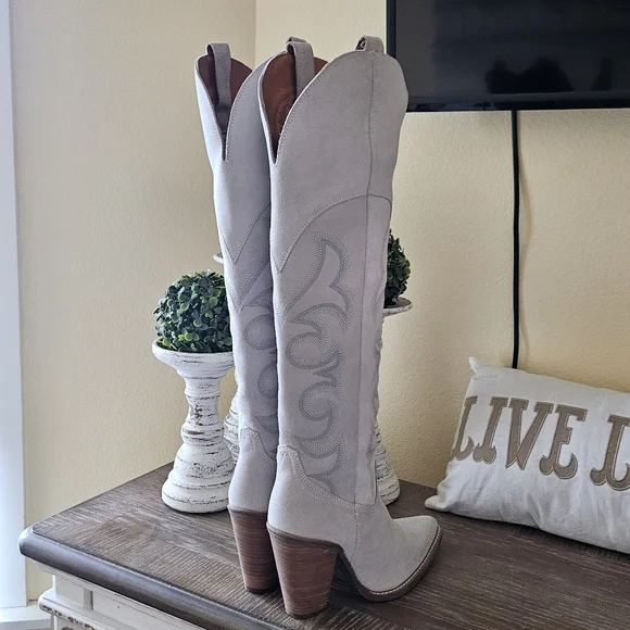 DINGO - White Sz 9 PRIMADONNA Tall High Heel Western Boot - NEW - Picture 6 of 11